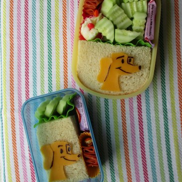 Hundley from "Curious George" sandwich bentos