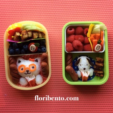 Reading animals back to school bento