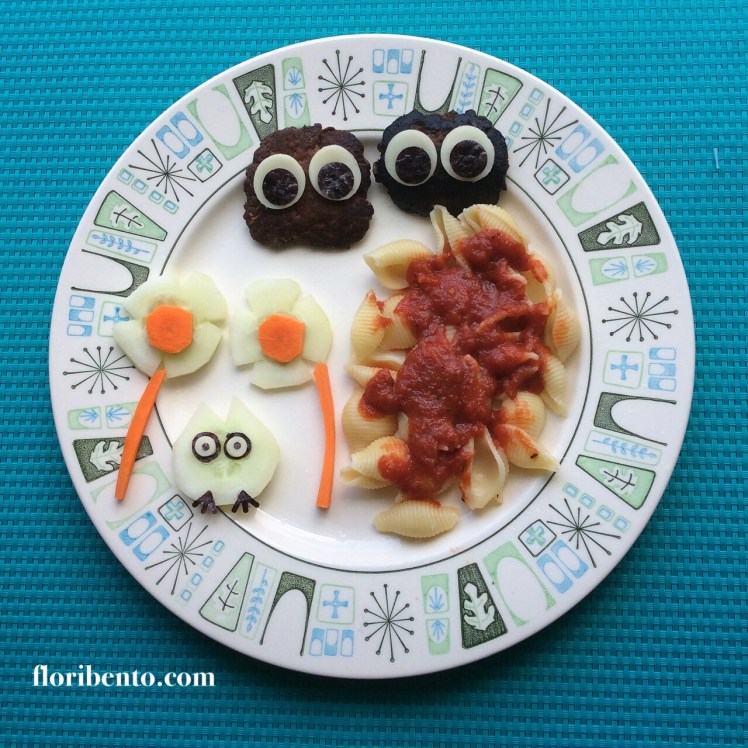 Totoro and soot sprite food art bento