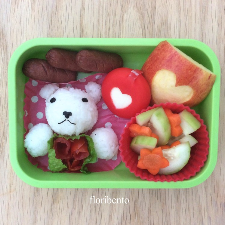Valentine bear bento